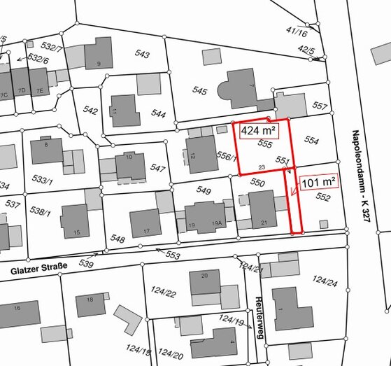 Lageplan Grundstück "Glatzer Straße"