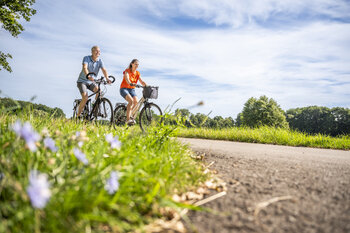 Radler nahe Deichgraf-Thron Haren (Ems) - Radfahren im Emsland Emsland Tourismus GmbH